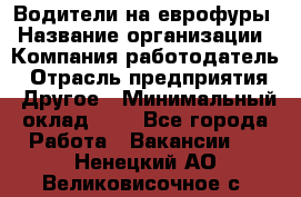 Водители на еврофуры › Название организации ­ Компания-работодатель › Отрасль предприятия ­ Другое › Минимальный оклад ­ 1 - Все города Работа » Вакансии   . Ненецкий АО,Великовисочное с.